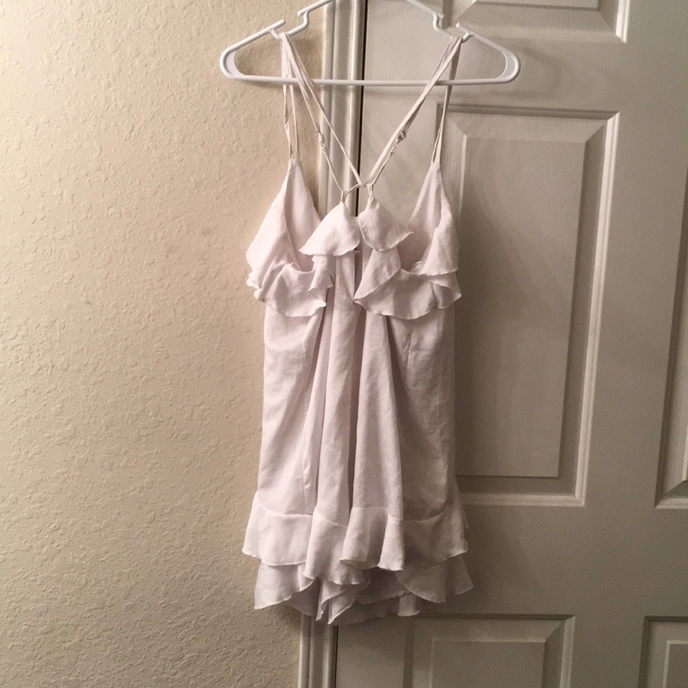 Chic White Ruffled Romper - Picture 2 of 5